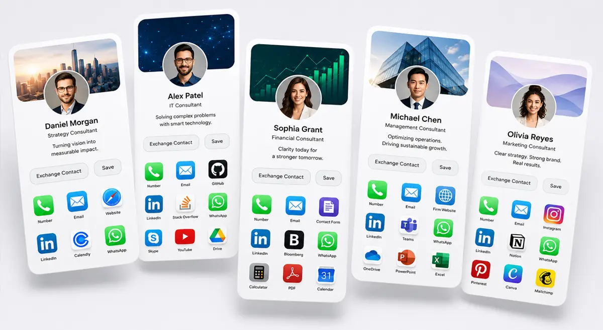 Digital Business Card Examples for Consultants