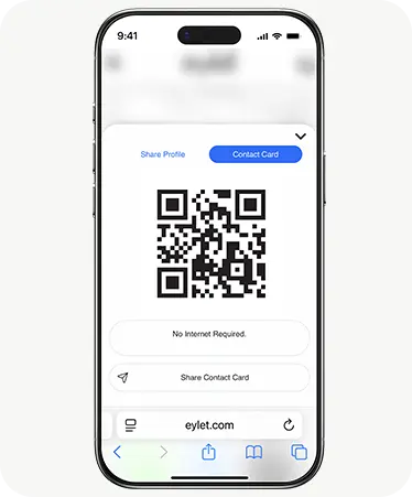 Offline contact card sharing.
