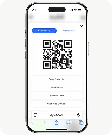 Online QR code sharing on eylet