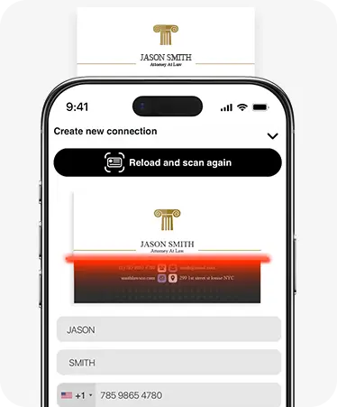 Paper business card scanner on eylet